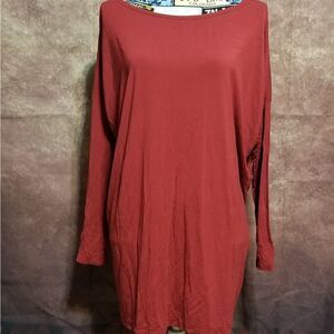 Piko red wine 1/2 sleeve blouse